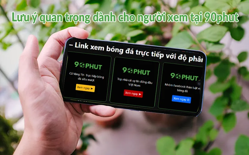 Lưu ý quan trọng dành cho người xem tại 90phut